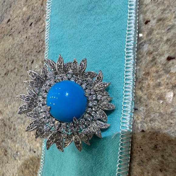 GORGEOUS MASSIVE TURQUOISE RING - Picture 8 of 8